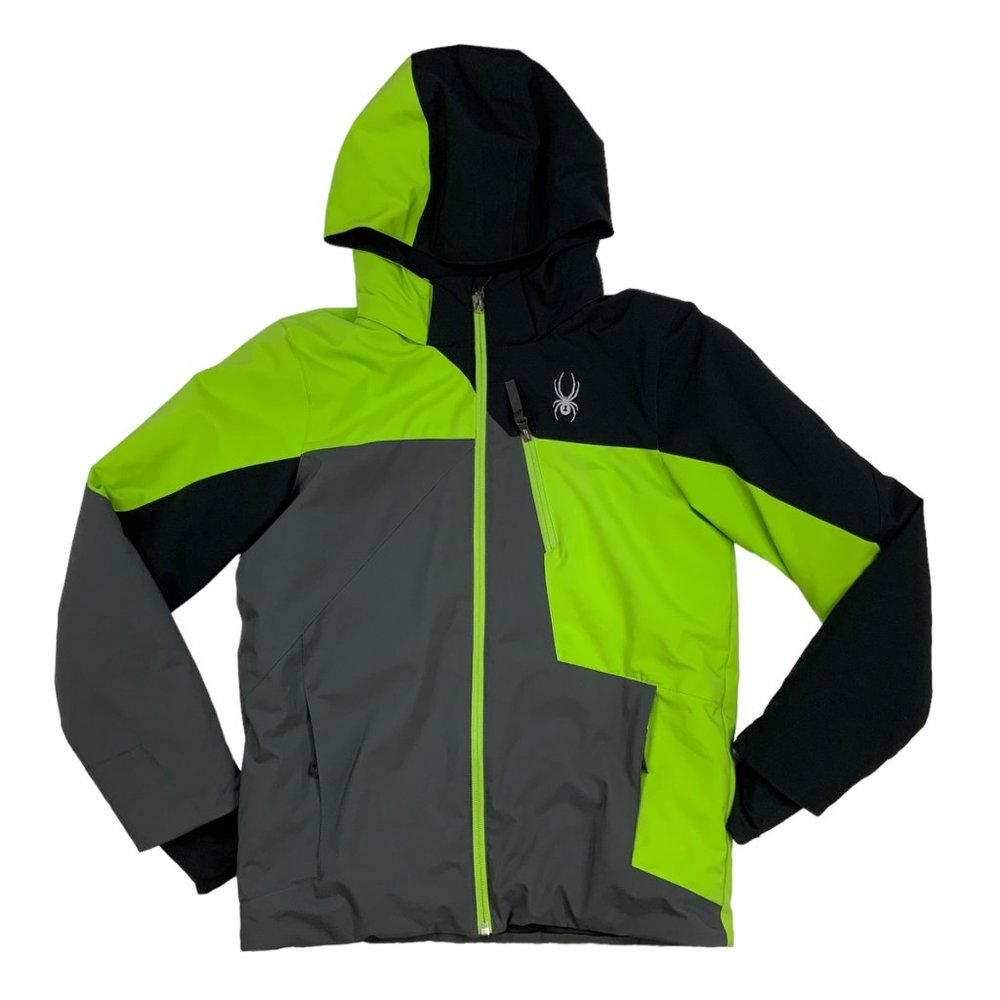 Spyder Kids Jacket in Black, Gray, and Green